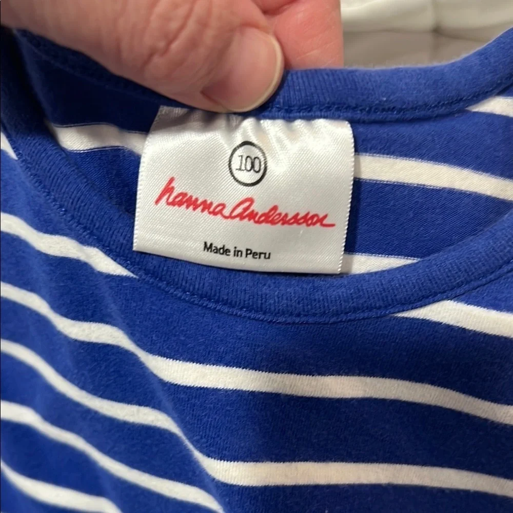 Hanna Andersson Navy Striped and Red Floral Dress